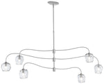 Ume 6-Light Large Pendant - Platinum Finish - Clear Glass - Standard Height