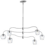 Ume 6-Light Pendant - Platinum Finish - Clear Glass - Standard Height