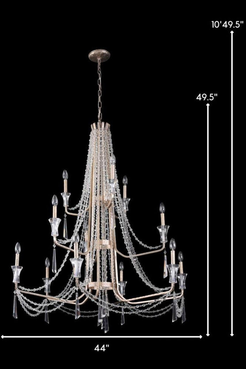 Barcelona 12 Light Chandelier - Transcend Silver