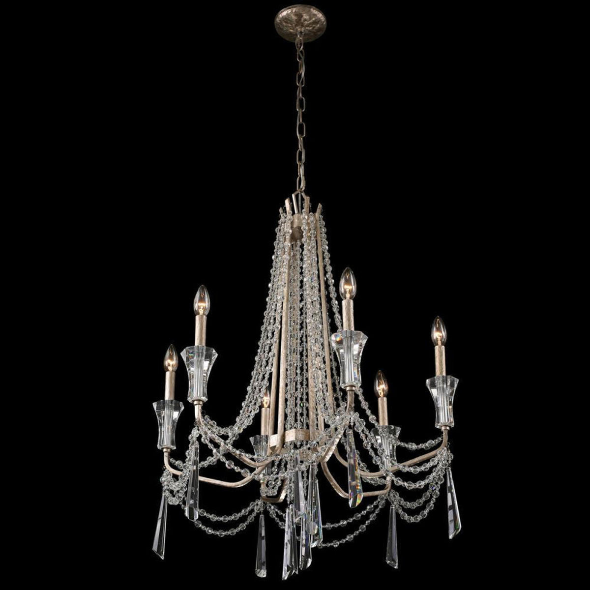 Barcelona 6 Light Chandelier - Transcend Silver