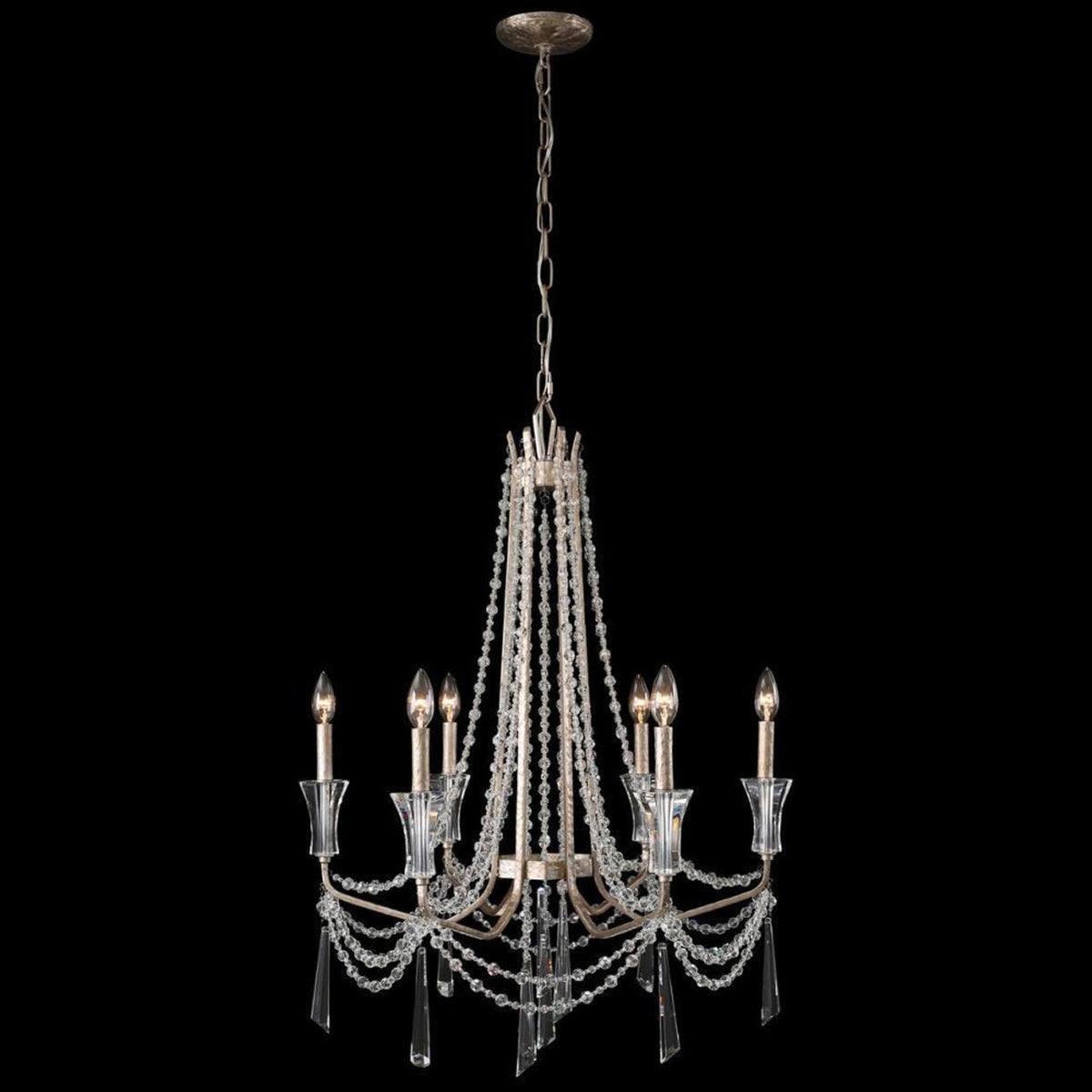Barcelona 6 Light Chandelier - Transcend Silver