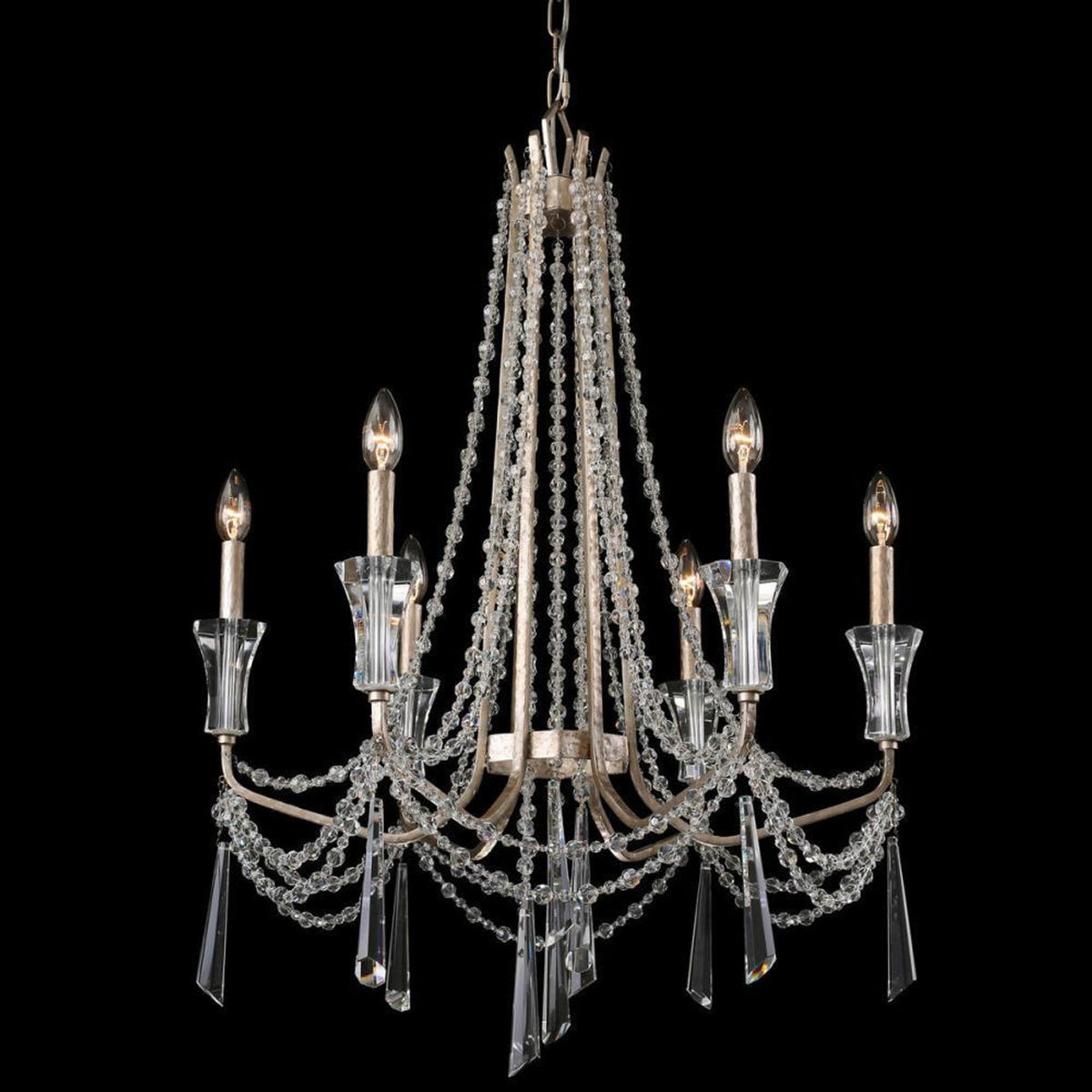 Barcelona 6 Light Chandelier - Transcend Silver
