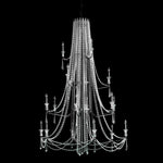 Barcelona Four-Tier Crystal Chandelier - Black