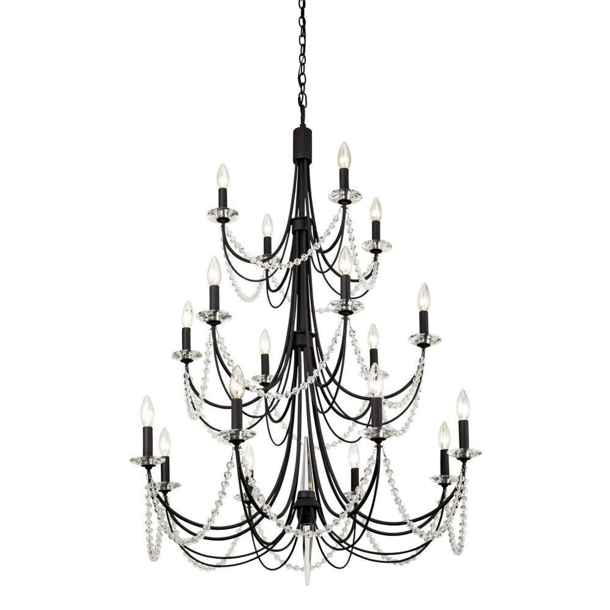 Brentwood Three-Tier Chandelier - Black