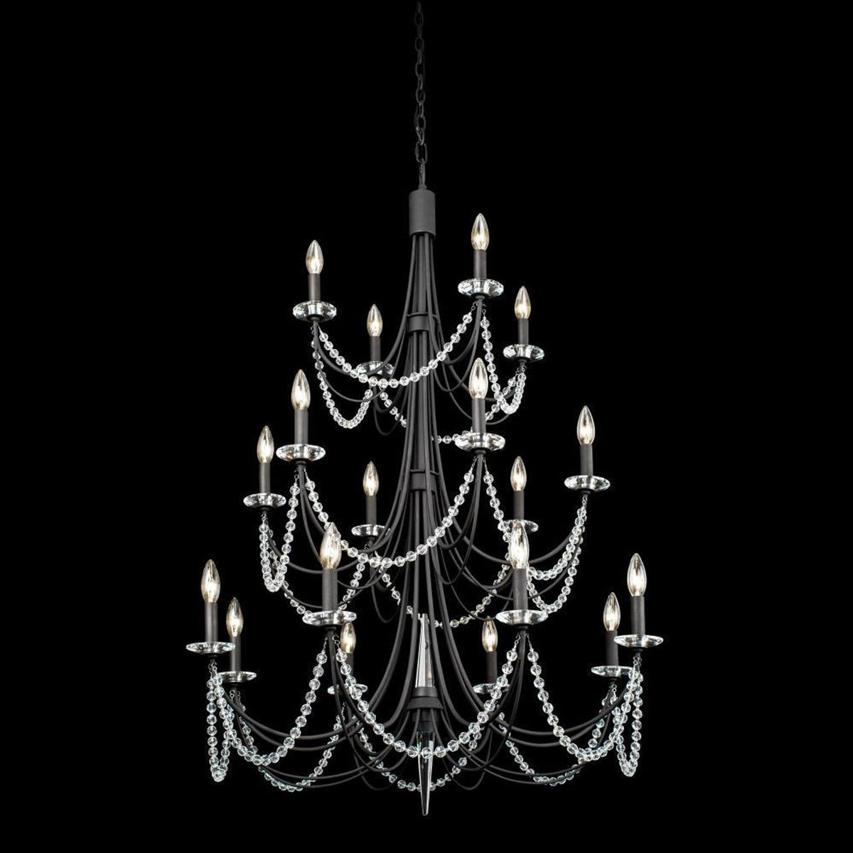 Brentwood Three-Tier Chandelier - Black