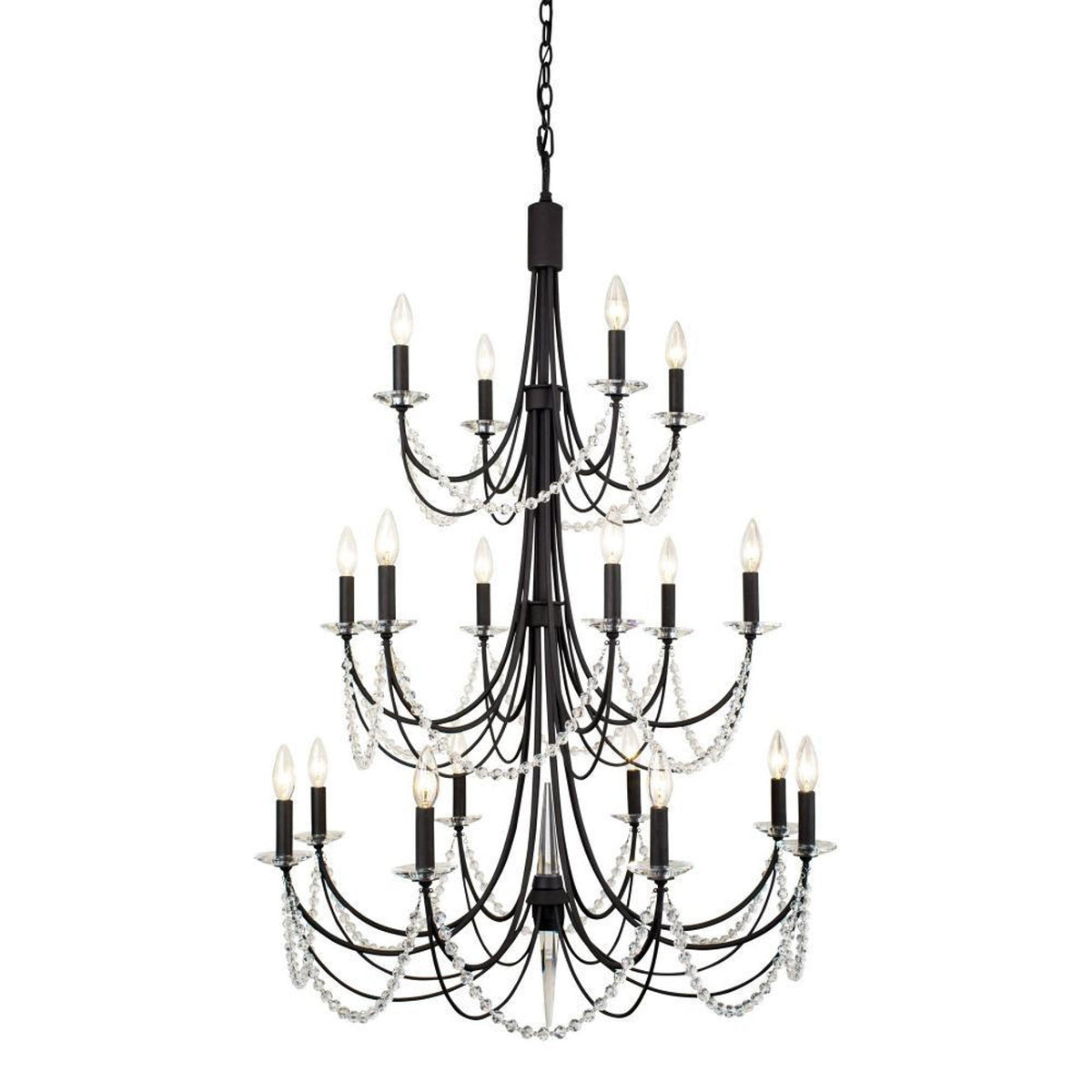 Brentwood Three-Tier Chandelier - Black