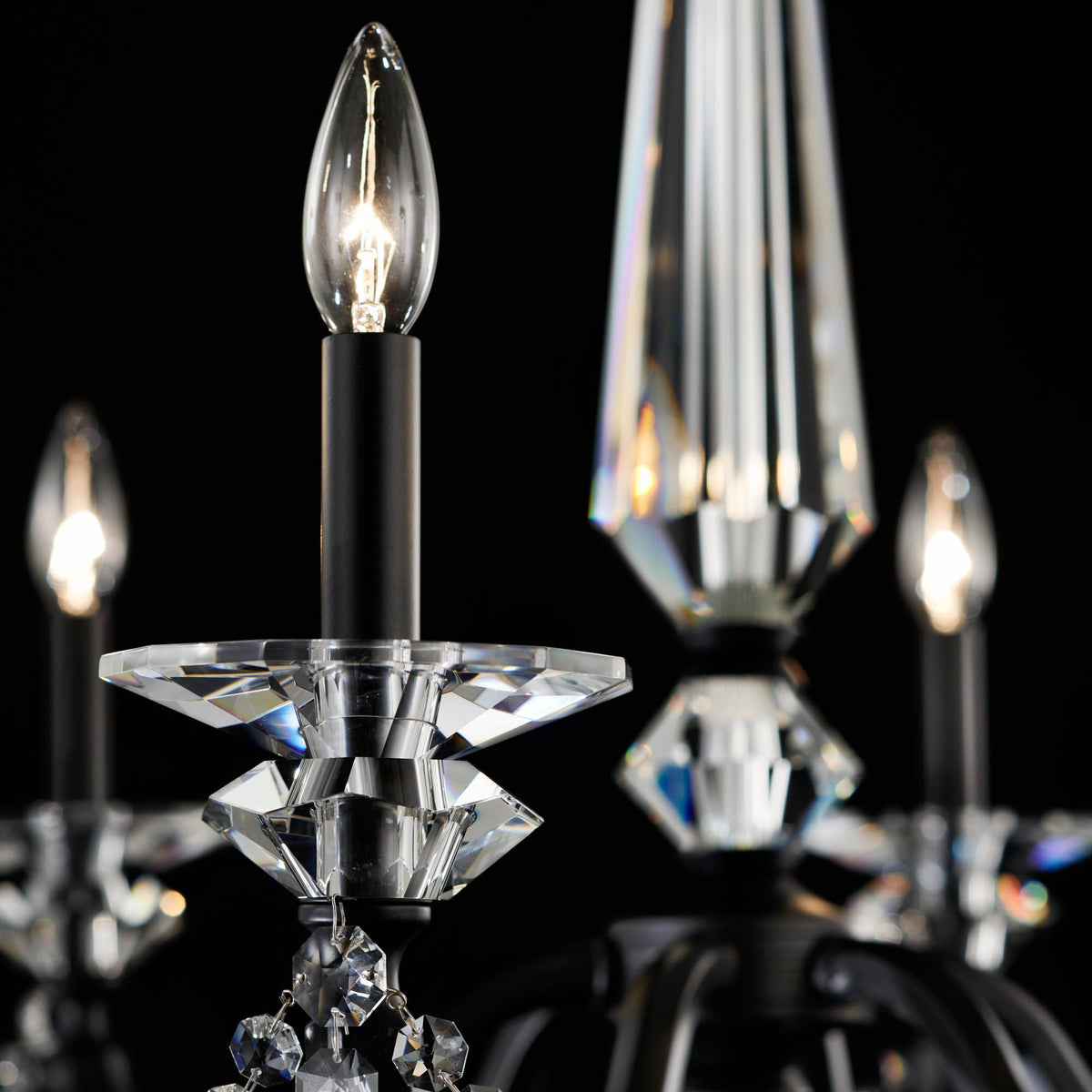 Verona 33.5"H x 29.9"W 6-Light Crystal Chandelier in Black