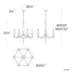 Verona 33.5"H x 29.9"W 6-Light Crystal Chandelier in Black