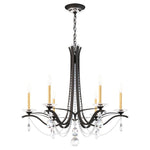 Vesca 29"H x 33"W 6-Light Crystal Chandelier in Black