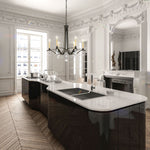 Vesca 29"H x 33"W 6-Light Crystal Chandelier in Black