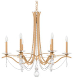 Vesca 29"H x 33"W 6-Light Crystal Chandelier in French Gold