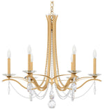 Vesca 29"H x 33"W 6-Light Crystal Chandelier in Heirloom Gold