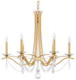 Vesca 29"H x 33"W 6-Light Crystal Chandelier in Heirloom Gold