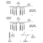 Blok Large Chandelier, 9-Light, LED, Aged Brass, 96"L (700BLKL9R-LED930R 70PGHHE)