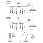 Gable Ceiling Chandelier, 27-Light, LED, Nightshade Black, 44.5"L (700TRSPGBL27TB-LED930120 70PGDK5)