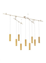 Blok Small Chandelier, 9-Light, LED, Aged Brass, 96"L (700BLKS9R-LED930S 70PGHHH)