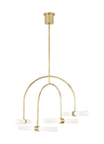 Calumn Chandelier, 4-Light, LED, Natural Brass, 27.8"W (700CLM4NB-LED930 70PDAY8)