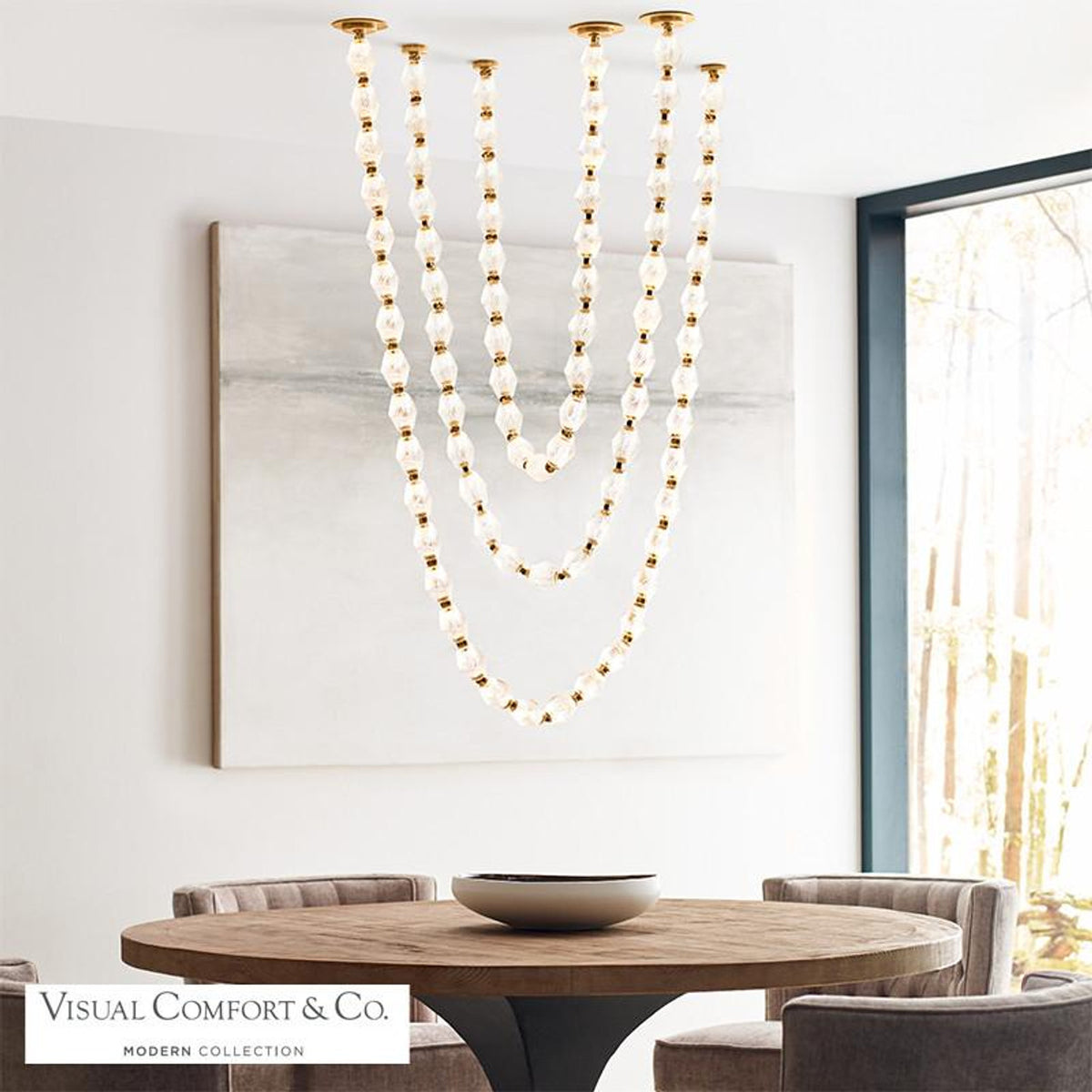 Collier Pendant, LED, Natural Brass, 51.6"H (700CLR48NB-LED930S 70PGJGJ)