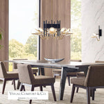 Crosby Large Chandelier, 9-Light, LED, Glossy Black/Natural Brass, 37.7"W (700CRBY9BNB-LED927 70PGDHT)