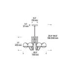 Calumn Chandelier, 6-Light, LED, Natural Brass, 47.9"H (700CLM6NB-LED930 70PDAY9)