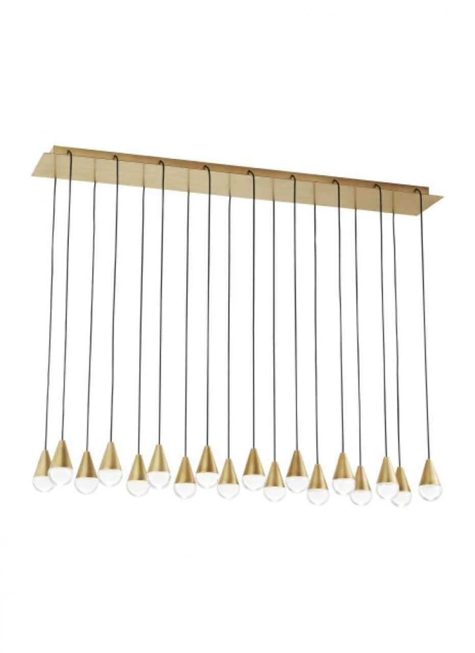 Cupola Chandelier, 18-Light, LED, Natural Brass, 11"W (700TRSPCPA18TNB-LED930120 70PGDHZ)
