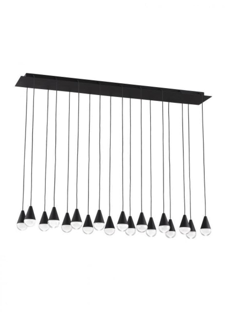 Cupola Chandelier, 18-Light, LED, Nightshade Black, 44.6"L (700TRSPCPA18TB-LED930120 70PGDHX)