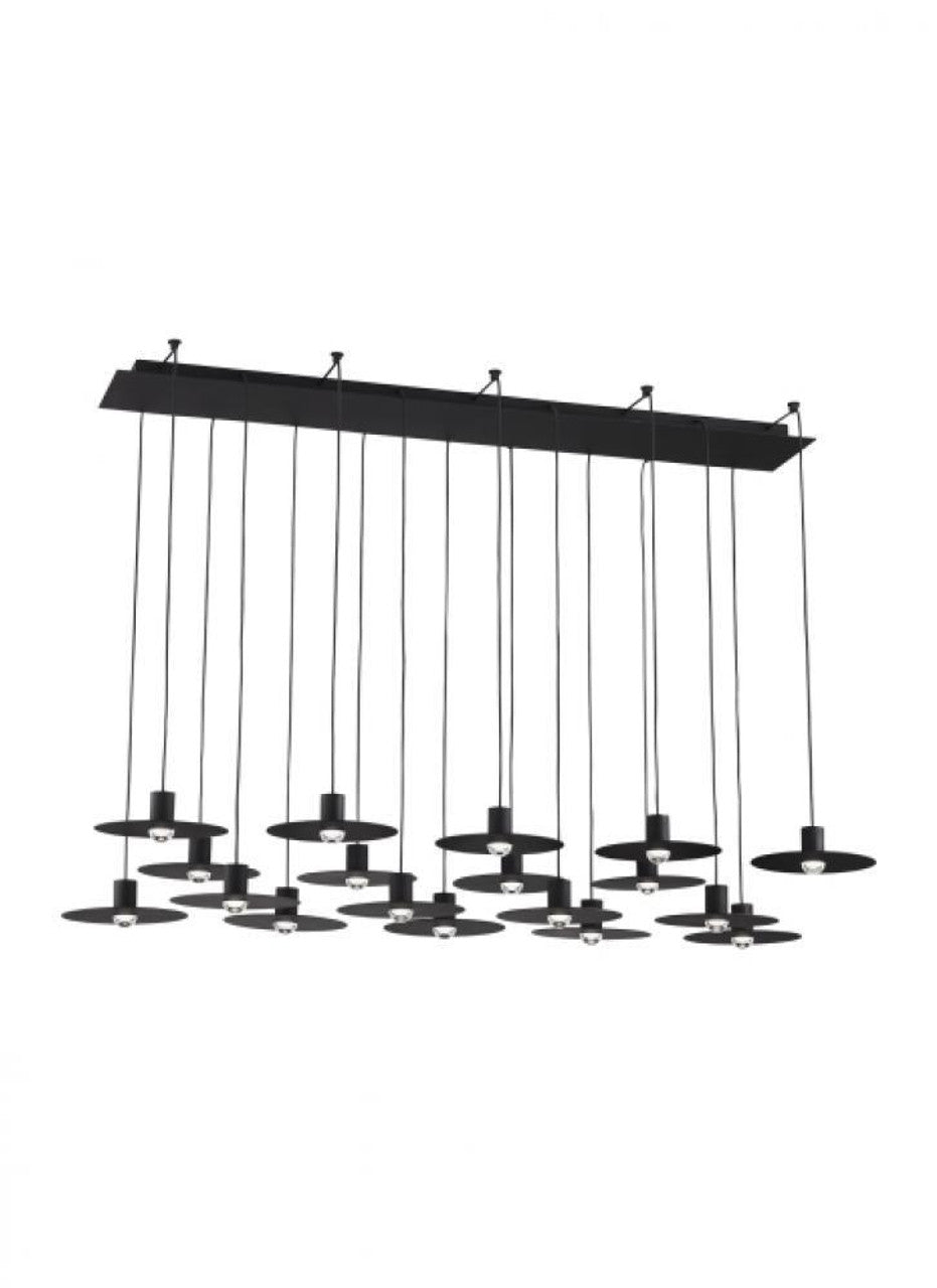 Eaves Ceiling Chandelier, 18-Light, LED, Nightshade Black, 50"L (700TRSPEVS18TB-LED930120 70PGDJC)