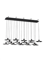 Eaves Ceiling Chandelier, 18-Light, LED, Nightshade Black, 50"L (700TRSPEVS18TB-LED930120 70PGDJC)
