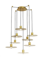 Eaves Ceiling Chandelier, 8-Light, LED, Natural Brass, 15.8"W (700TRSPEVS8RNB-LED930 70PGDJR)