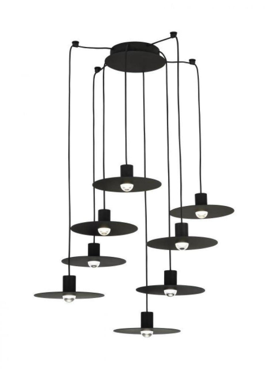 Eaves Ceiling Chandelier, 8-Light, LED, Nightshade Black, 15.8"L (700TRSPEVS8RB-LED930 70PGDJQ)