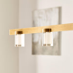 Esfera Large Linear Chandelier, 6-Light, LED, Natural Brass, 60"L (700LSESF60NB-LED927 70PGEJ1)