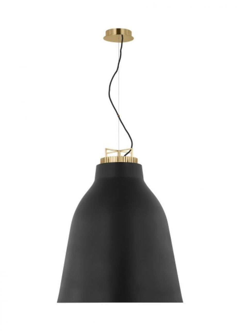 The Shanti Ceiling Pendant, 1-Light, LED, Natural Brass, 26"W (SLPD13527NB 70PKJ57)