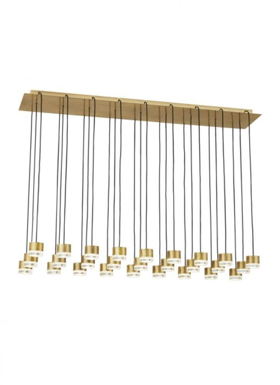 Gable Chandelier, 27-Light, LED, Natural Brass, 44.5"L (700TRSPGBL27TNB-LED930120 70PGDK7)
