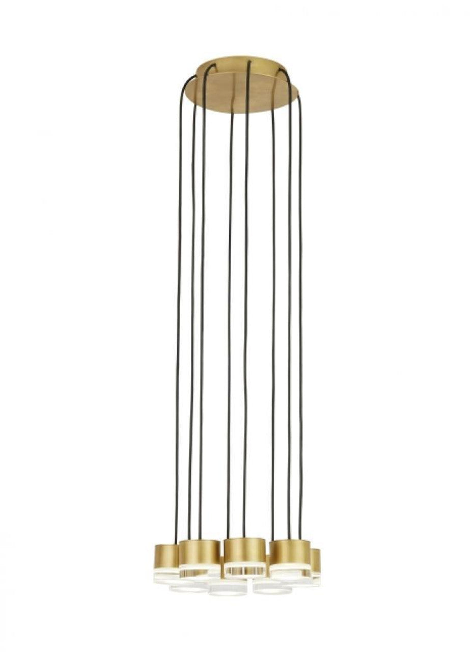 Gable Light Chandelier, 8-Light, LED, Natural Brass, 10.4"L (700TRSPGBL8RNB-LED930 70PGDKF)