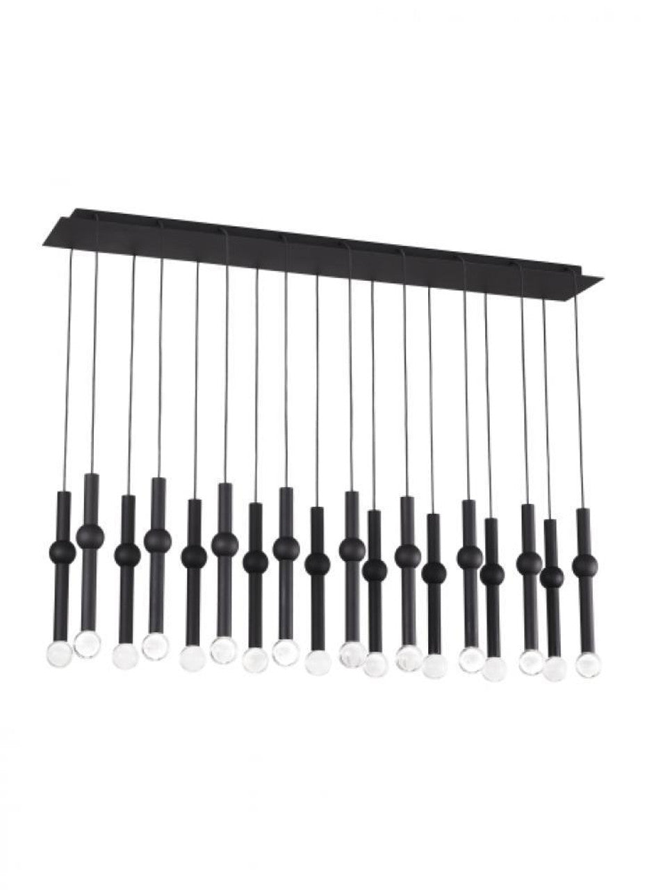 Guyed Ceiling Chandelier, 18-Light, LED, Nightshade Black, 44.2"L (700TRSPGYD18TB-LED930120 70PGDKG)