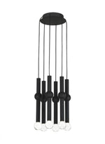 Guyed Ceiling Chandelier, 6-Light, LED, Nightshade Black, 14.1"H (700TRSPGYD6RB-LED930 70PGDKT)