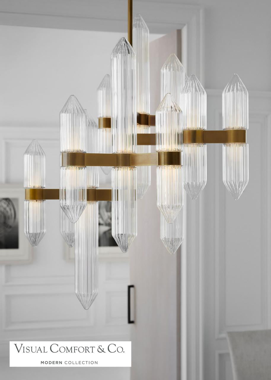 Guyed Ceiling Chandelier, 6-Light, LED, Nightshade Black, 14.1"H (700TRSPGYD6RB-LED930 70PGDKT)