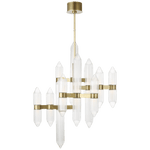 Langston Medium Chandelier, 12-Light, LED, Plated Brass, 40.5"H (700LGSN31BR-LED927 70PGDKX)