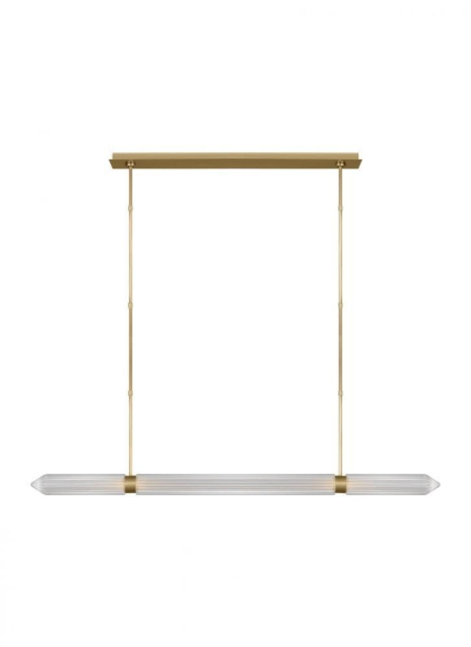 Langston X-Large Linear Chandelier, LED, Plated Brass, 61"L (AKLS28627BR 70PKK4X)