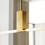 Phobos Large Linear Chandelier, 1-Light, LED, Natural Brass, 66"L (700LSPHB68NB-LED927 70PGEJ7)