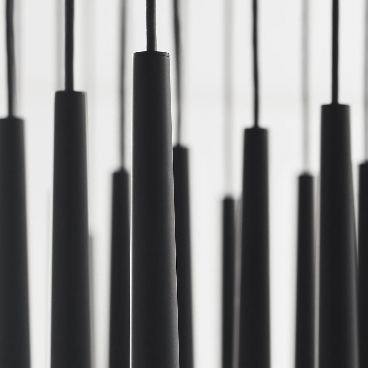 Pylon Ceiling Chandelier, 27-Light, LED, Nightshade Black, 43.2"L (700TRSPPYL27TB-LED930120 70PGDL5)