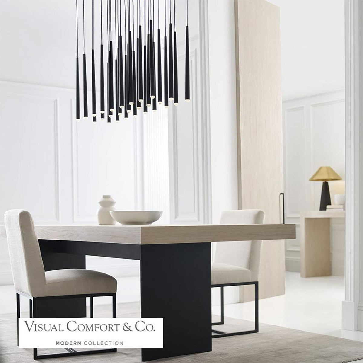 Pylon Ceiling Chandelier, 27-Light, LED, Nightshade Black, 43.2"L (700TRSPPYL27TB-LED930120 70PGDL5)