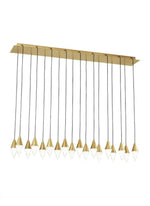 Turret Ceiling Chandelier, 18-Light, LED, Natural Brass, 44.5"L (700TRSPTRT18TNB-LED930277 70PGDLK)