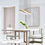 Turret Ceiling Chandelier, 18-Light, LED, Natural Brass, 44.5"L (700TRSPTRT18TNB-LED930277 70PGDLK)