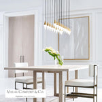 Turret Ceiling Chandelier, 18-Light, LED, Natural Brass, 44.5"L (700TRSPTRT18TNB-LED930277 70PGDLK)