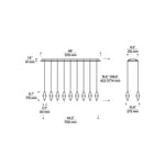 Turret Ceiling Chandelier, 8-Light, LED, Nightshade Black, 10.3"L (700TRSPTRT8RB-LED930 70PGEGZ)