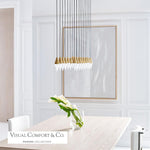 Turret Light Chandelier, 18-Light, LED, Natural Brass, 44.5"L (700TRSPTRT18TNB-LED930120 70PGDLJ)