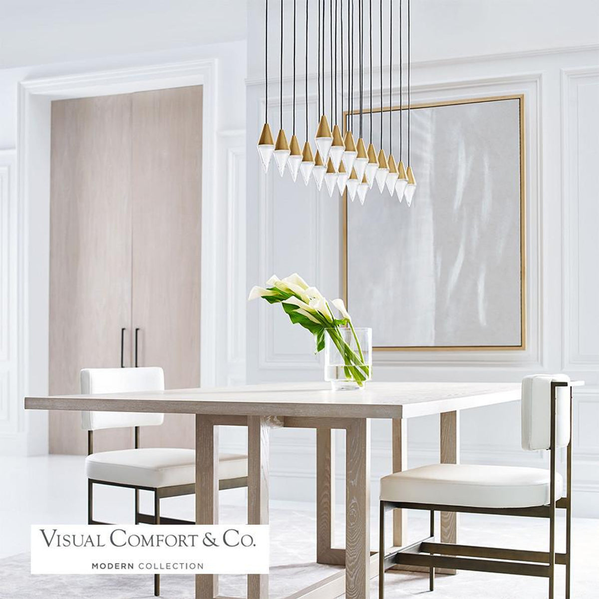 Turret Light Chandelier, 18-Light, LED, Natural Brass, 44.5"L (700TRSPTRT18TNB-LED930120 70PGDLJ)