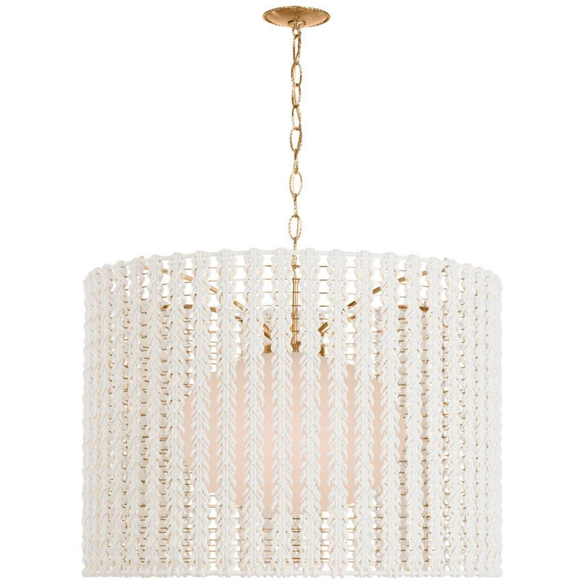 Leigh Large Pendant, 4-Light, Aged Brass/Pink, Clear Glass Shade, 25"H (H259704L-AGB/PK 608QFQE)