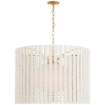 Leigh Large Pendant, 4-Light, Aged Brass/Pink, Clear Glass Shade, 25"H (H259704L-AGB/PK 608QFQE)